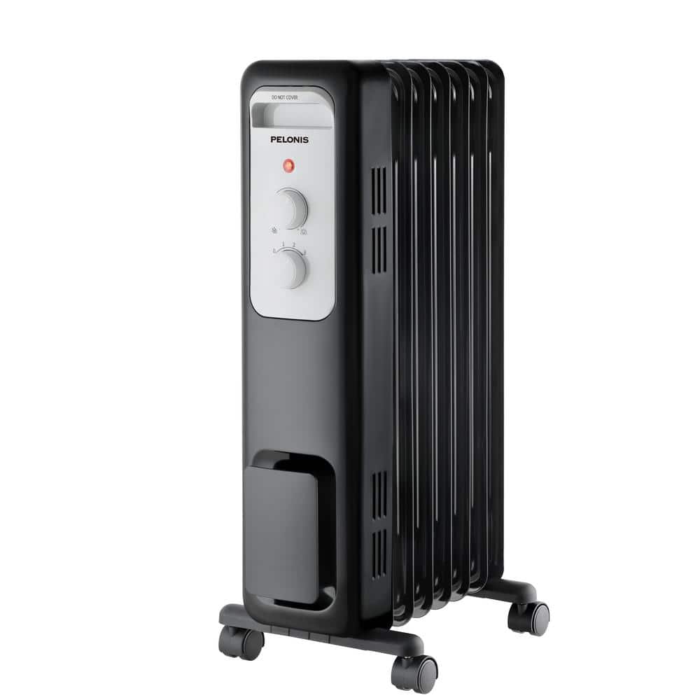 Pelonis 1,500-Watt Oil-Filled Radiant Electric Space Heater with Thermostat  HO-0279 - The Home Depot
