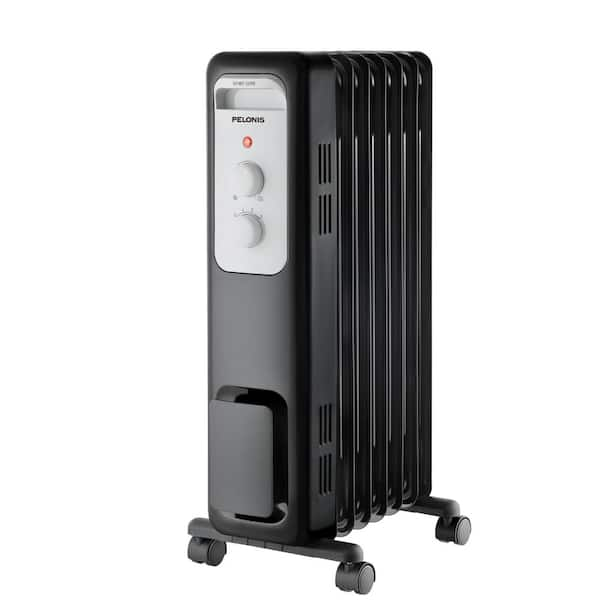 Pelonis 1,500-Watt Oil-Filled Radiant Electric Space Heater with Thermostat