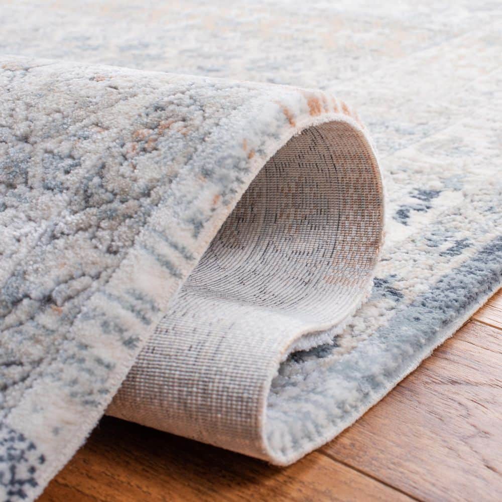 Handmade Gray Wool and Synthetic Rectangular Rug, 5'-3" x 7'-6"