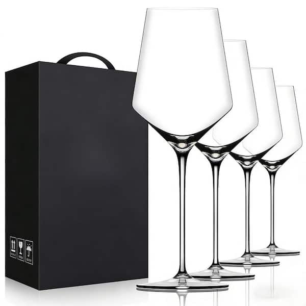 Wudkey 15 oz. Crystal Hand-Blown Red Wine Glasses Thin Rim & Long Stem,  Elegant Tulip Shape for Crystal Wine Glasses (Set of 4) VI5U11_5