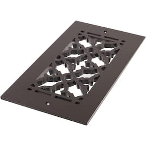 Scroll Series 4 in. x 10 in. Aluminum Grille, Oil Rubbed Bronze with Mounting Holes