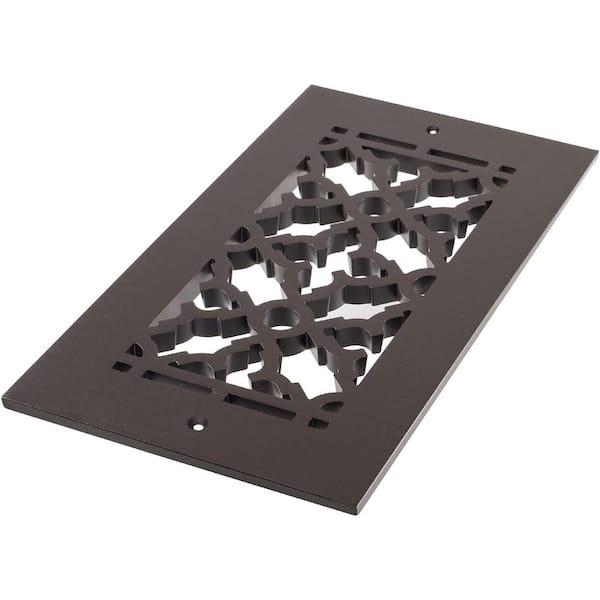 Reggio Registers Scroll Series 4 in. x 12 in. Aluminum Grille, Oil Rubbed Bronze with Mounting Holes