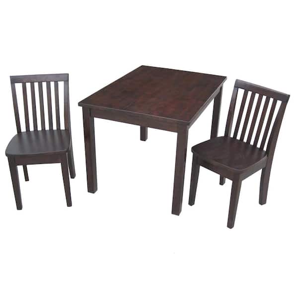 International Concepts 3-Piece Mocha Children's Table and Chair Set