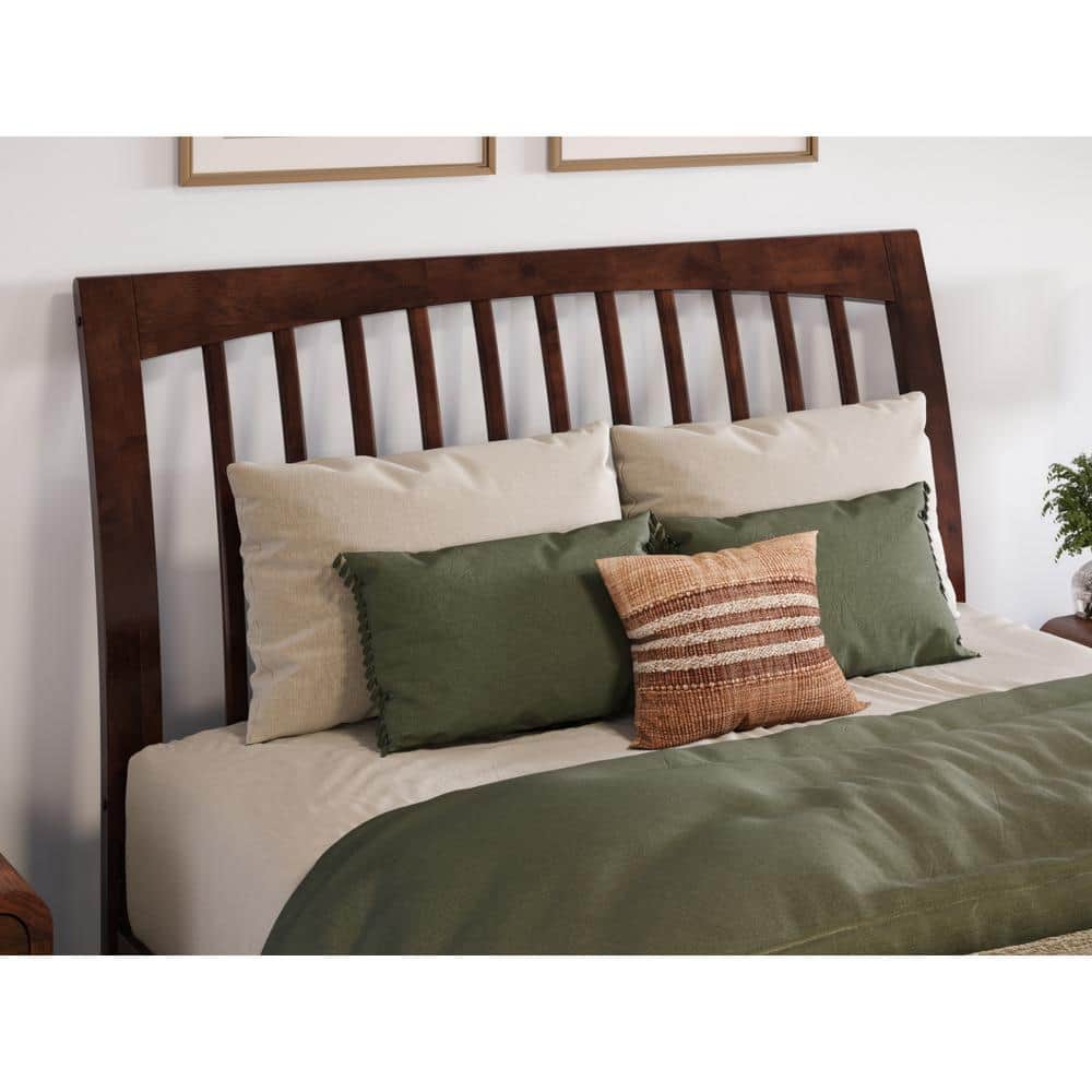 Walnut Full Sleigh Solid Wood Slat Headboard