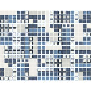 Bantry Blue Geometric Blue Wallpaper Sample