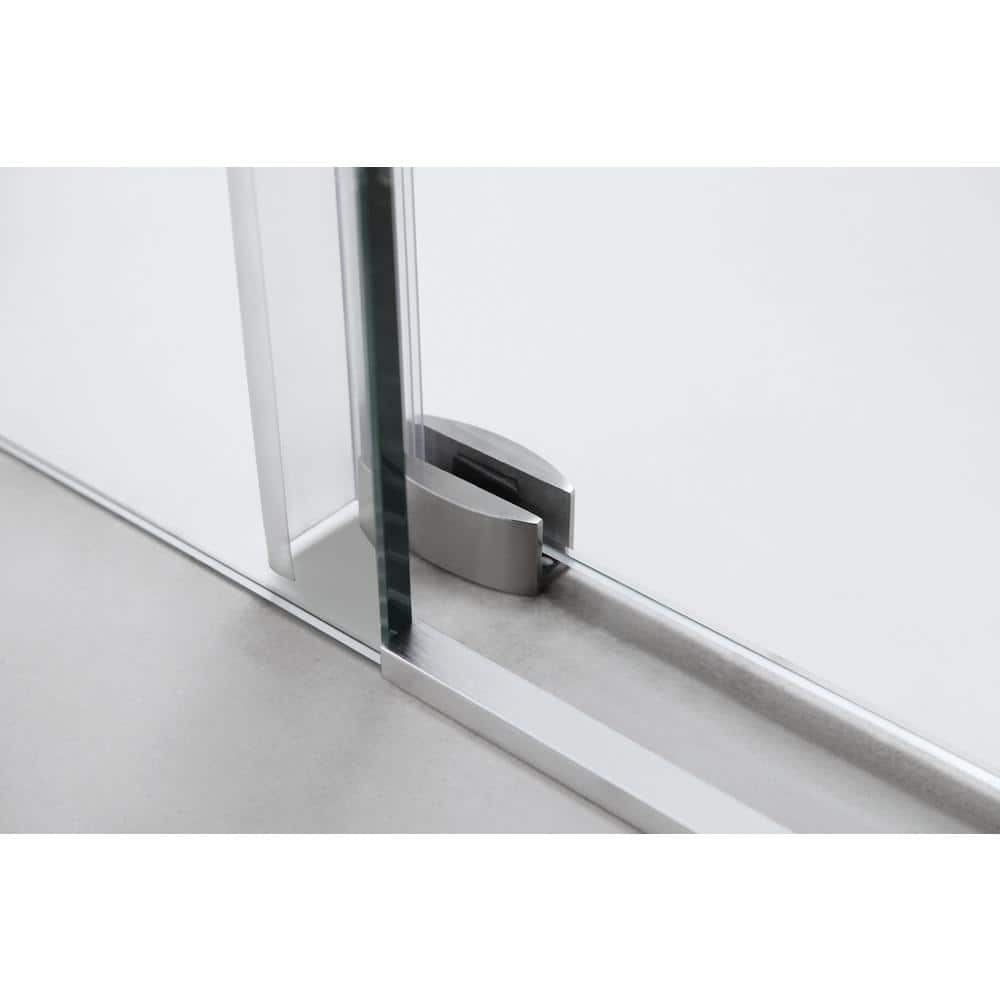 76 in. x 60 in. Frameless Sliding Shower Door with Clear Tempered Glass