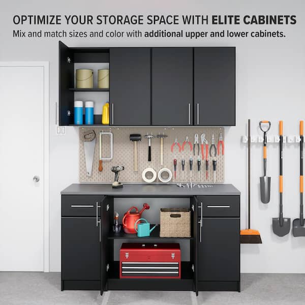 Prepac elite storage cabinet black discount