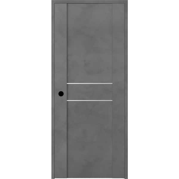 Belldinni 18 in. x 80 in. Vona Right-Handed Solid Core Dark Urban Textured Wood Single Prehung Interior Door