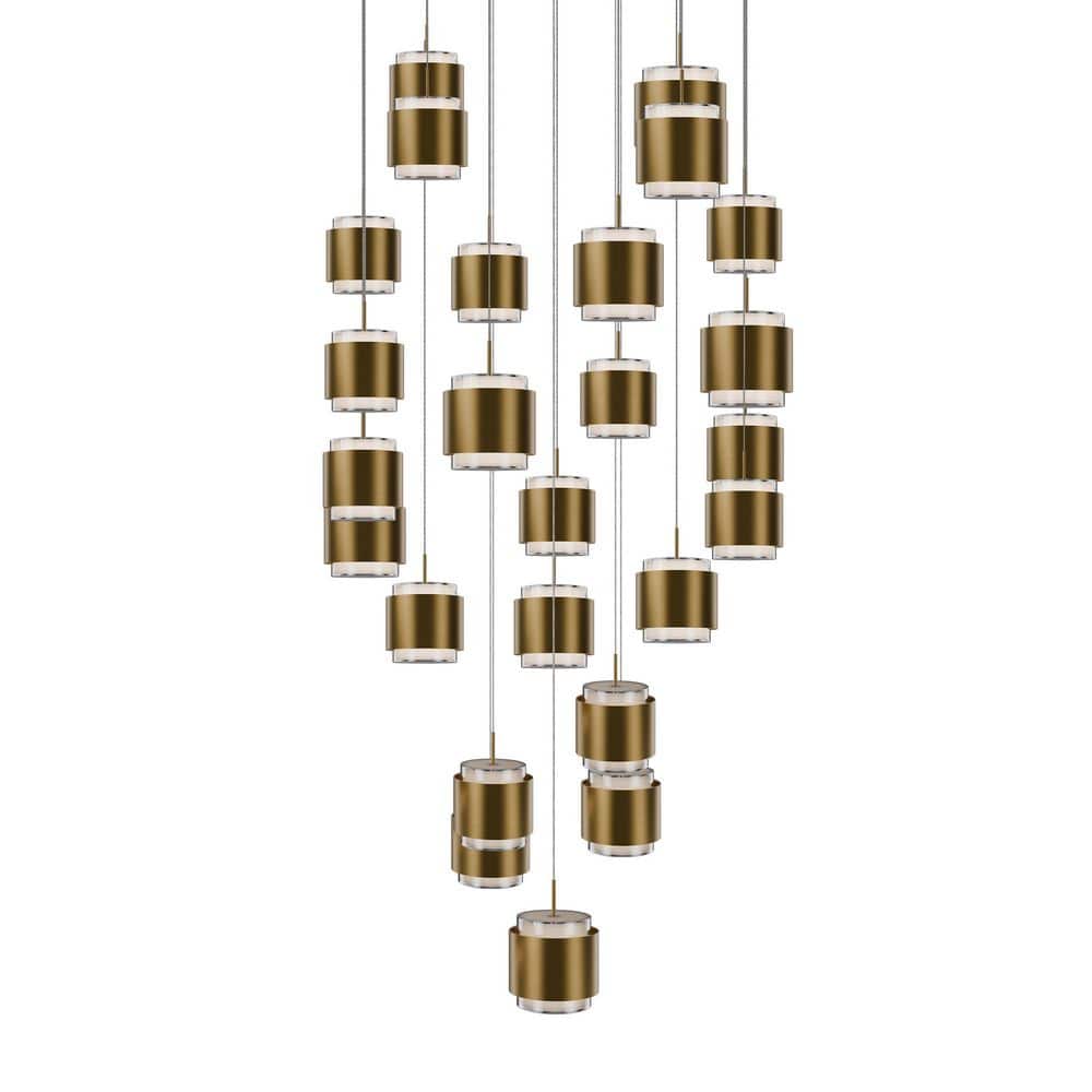 Banded 25-Light Black Integrated LED Square Pendant Light Selectable 4CCT 2700K-3000K-3500K-4000K price history on PriceWatchPro