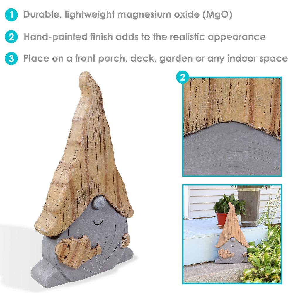 Gray and Beige Ceramic Indoor/Outdoor Garden Gnome Statue