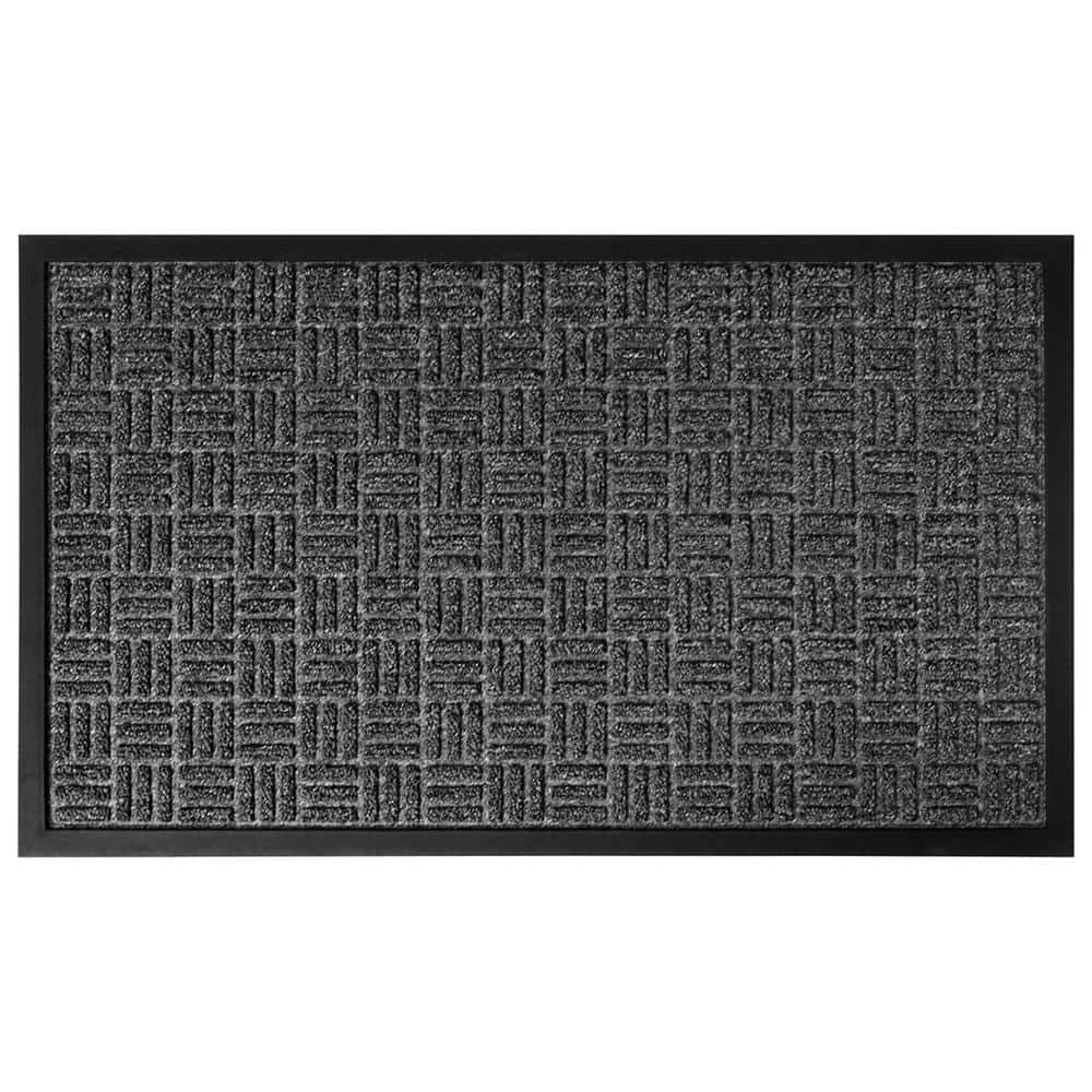 Evideco Outdoor Front Door Mat Checkerboard Yvan Polypropylene Rubber Rug 16 in. x 24 in. Grey price history on PriceWatchPro