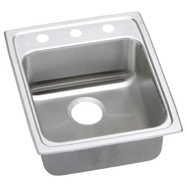 Elkay Lustertone Drop-In Stainless Steel 15 in. 3-Hole Single Bowl ADA Compliant Kitchen Sink with 6.5 in. Bowl