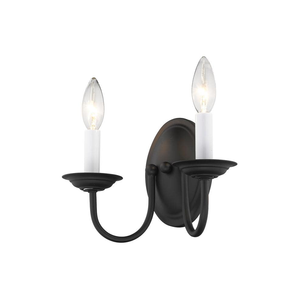 Black Steel Traditional Wall Mount Sconce Light
