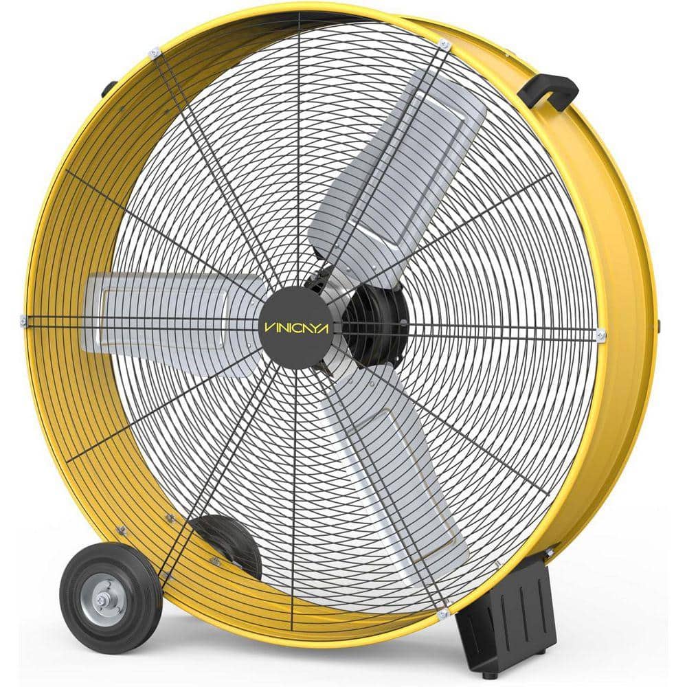 30 in. 3-Speed Heavy Duty Industrial Drum Fan in Yellow for Warehouses, Workshops, Factories and Basements price history on PriceWatchPro