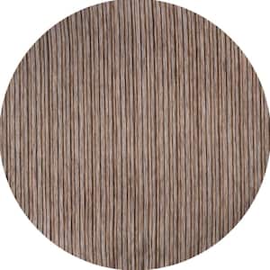 Finn Modern Farmhouse Pinstripe Natural/Brown 6 ft. 7 in. Round Indoor/Outdoor Area Rug