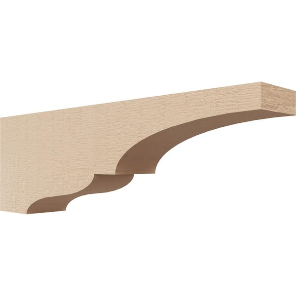 Ekena Millwork 2 in. x 4 in. x 12 in. Series 3 Thin Asheboro Rough Cedar Woodgrain Timberthane Polyurethane Corbel, Primed Tan