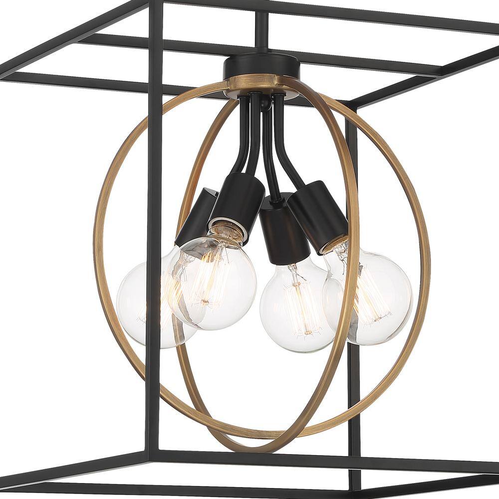 Kew Gardens 15" Matte Black Modern Industrial Pendant Light