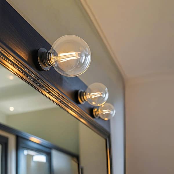 100-Watt Equivalent G25 Dimmable Globe Clear Glass Filament LED Vintage Edison Light Bulb Daylight (3-Pack)