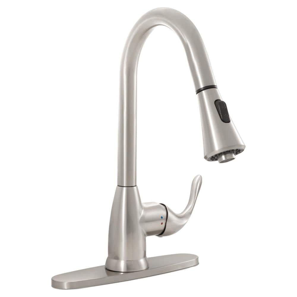 MSI 8 in. Centerset Single Handle Pull-Down Sprayer Kitchen Faucet with ...