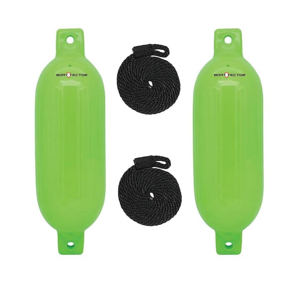 Extreme Max BoatTector Inflatable Fender Value 2-Pack - 6.5" x 22", Neon Green