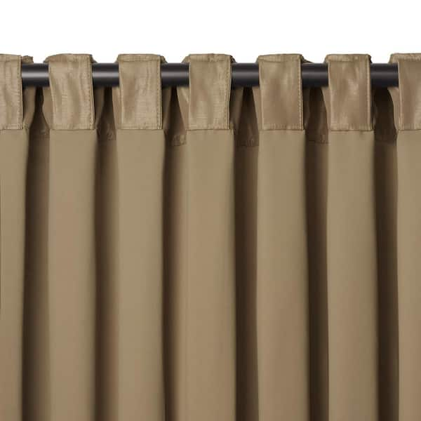 Elrene Antique Gold Faux Silk Rod Pocket Blackout Curtain - 52 in. W x 95  in. L 026865854121 - The Home Depot