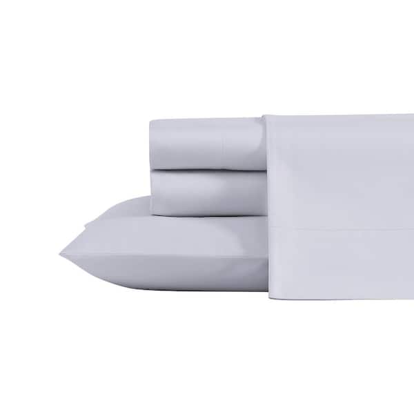 Laura Ashley LA Solid 4-Piece Purple Cotton Blend Queen Sheet Set