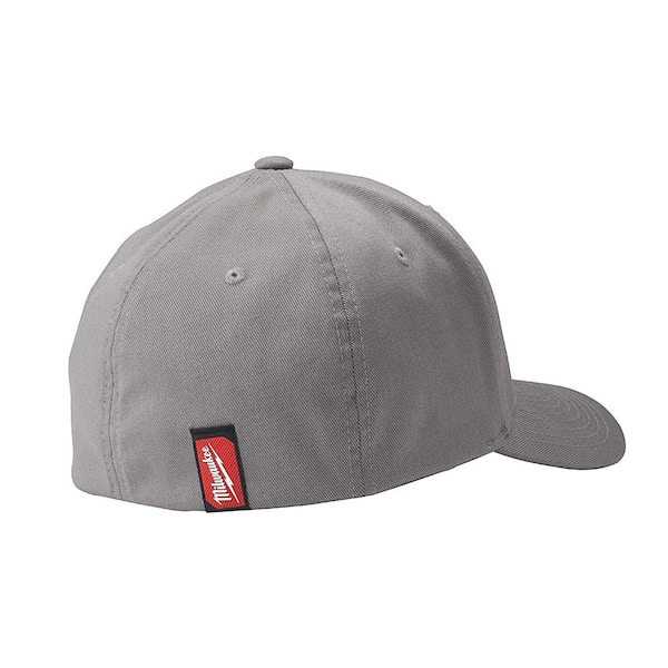 Milwaukee Small/Medium Gray Fitted Hat with Small/Medium Red