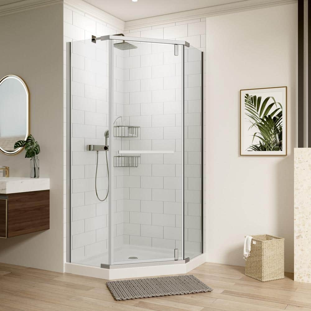 36 in. W x 72 in. H Neo-Angle Pivot Semi Frameless Corner Shower Enclosure 