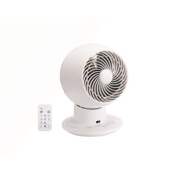 6 in. 5-Speed Multi-Oscillating Desk Fan in White