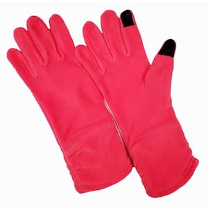 Ladies Fashion Fleece Touch Screen Gloves, Ruched Cuff