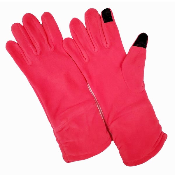 HANDS ON Ladies Fashion Fleece Touch Screen Gloves, Ruched Cuff