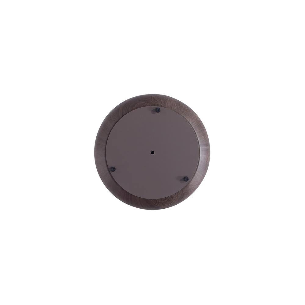 Set of 2 Gold and Brown Wood Round Accent Tables