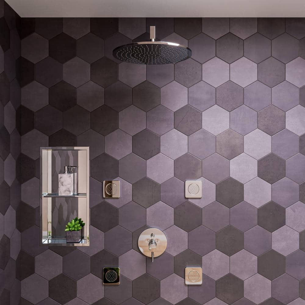 Polished Stainless Steel Double Shelf Shower Niche