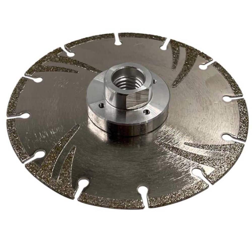 EDiamondTools 5 in. Stone, Marble, Granite or Travertine, Segmented Rim, Cut/Grind Electroplated Diamond Blade, 5/8 in. 11 Arbor
