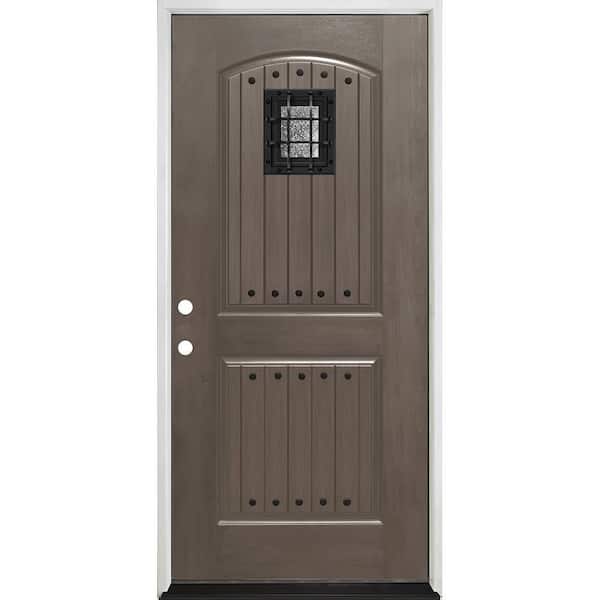 Steves & Sons 36 in. x 80 in. 2-Panel Right-Hand/Inswing Ashwood Stain Fiberglass Prehung Front Door with 4-9/16 in. Jamb Size