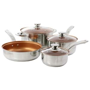 Anston 7-Piece Nonstick Stainless Steel Cookware Set in Copper