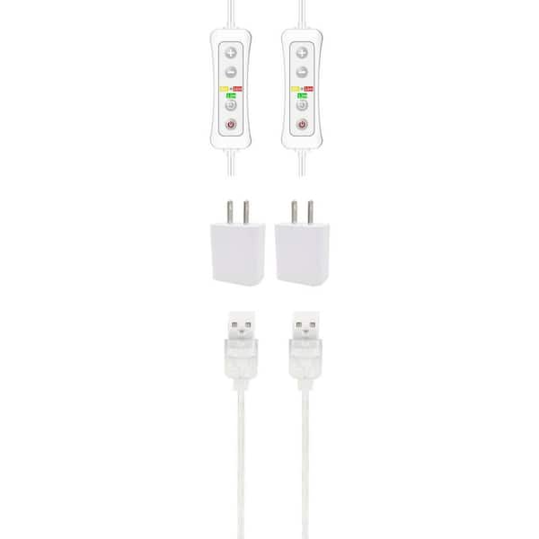 2-Pack 61 in. Adjustable Indoor Plant Grow Light with Full Spectrum LEDs, Auto Timer, 10-Level Dimmer, 5V Low Voltage
