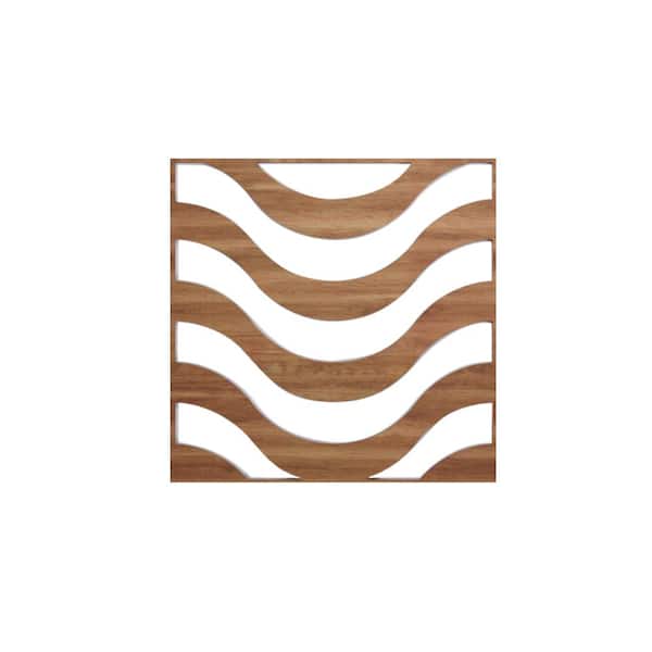 Ekena Millwork 15-3/8 in. x 15-3/8 in. x 1/4 in. Walnut Medium Parker Decorative Fretwork Wood Wall Panels (10-Pack)