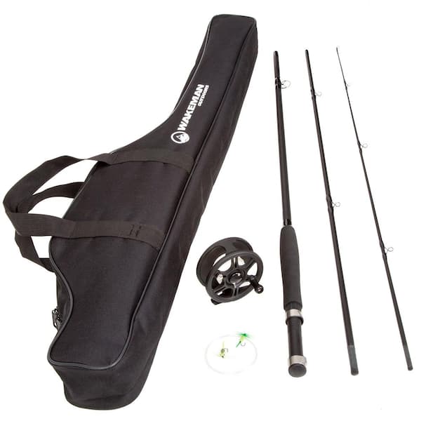Wakeman Outdoors Fly Fishing Rod Combo Kit with Carrying Case