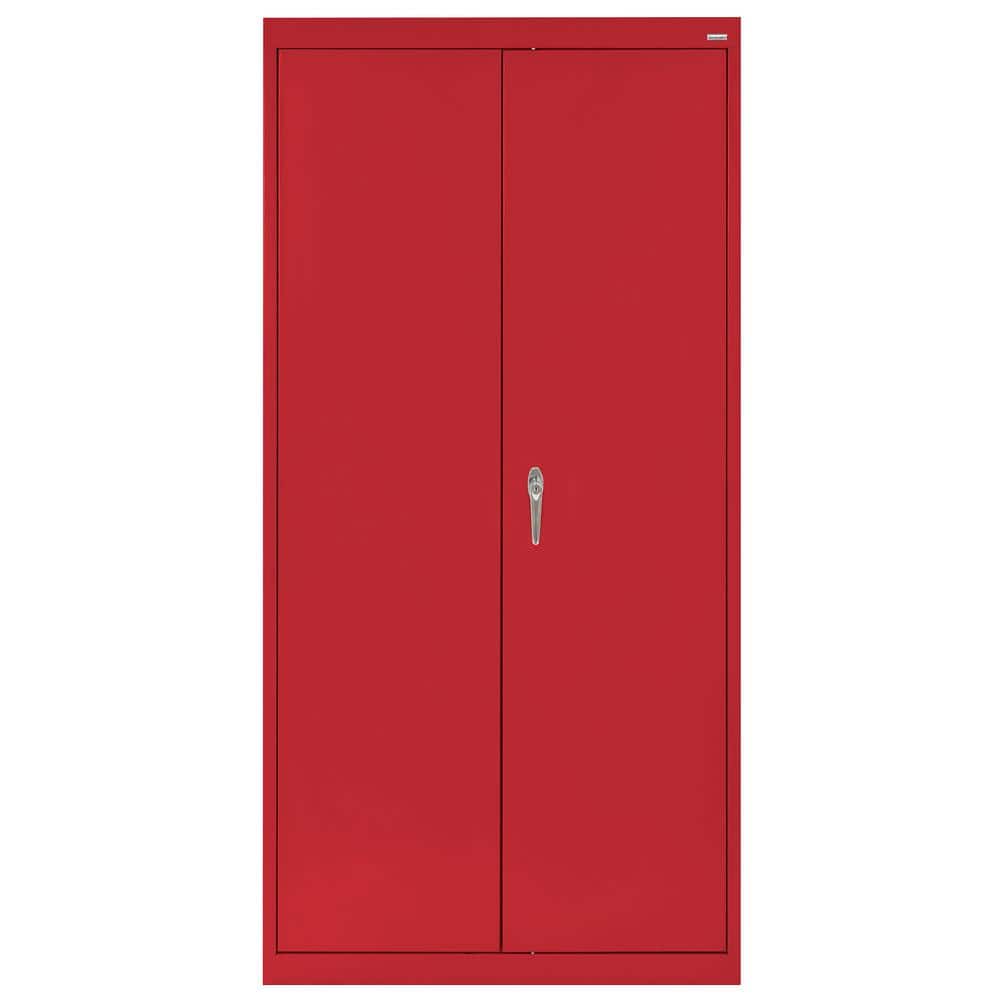 Classic Series ( 36 in. W x 72 in. H x 18 in. D ) Steel Combination Freestanding Cabinet with Adjustable Shelves in Red -  Sandusky, CAC1361872-01