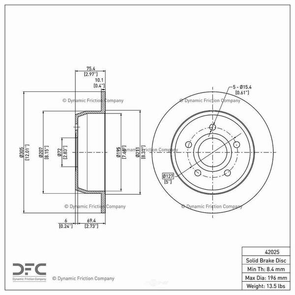 Disc Brake Rotor 19992004 Jeep Grand Cherokee 4.0L 4.7L 60042025