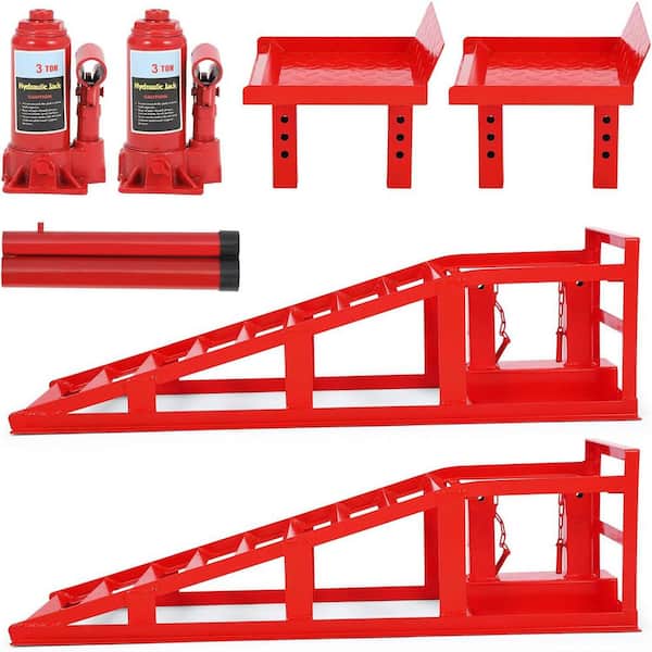 (2 Pack) Car Ramps, 5T 12,000 Lbs Hydraulic High Lift Service Automotive Car Lift