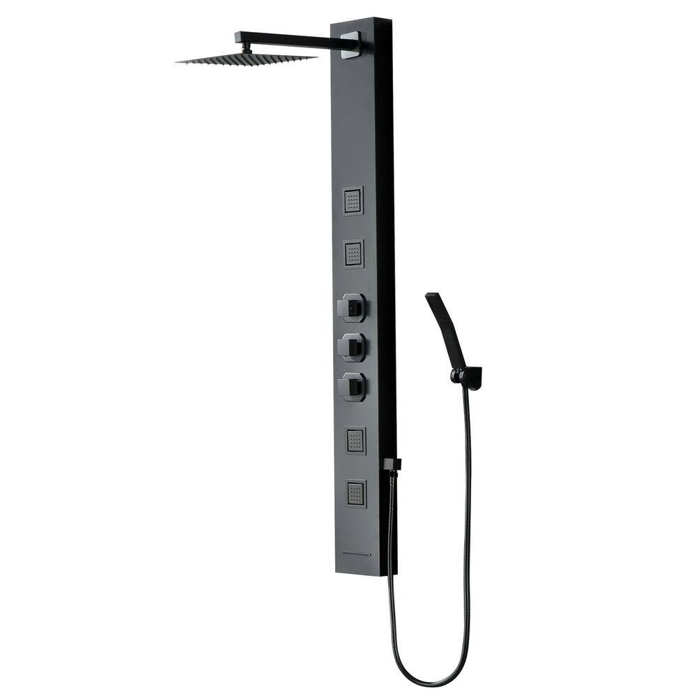HOMEMYSTIQUE 4inOne 4Jet Shower Panel Tower System With Rainfall Waterfall Shower Head,and