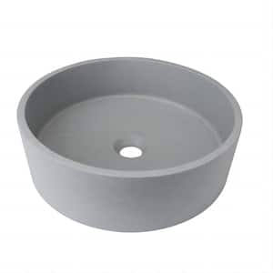 Concrete Round Bathroom Vessel Sink in Cement Gray