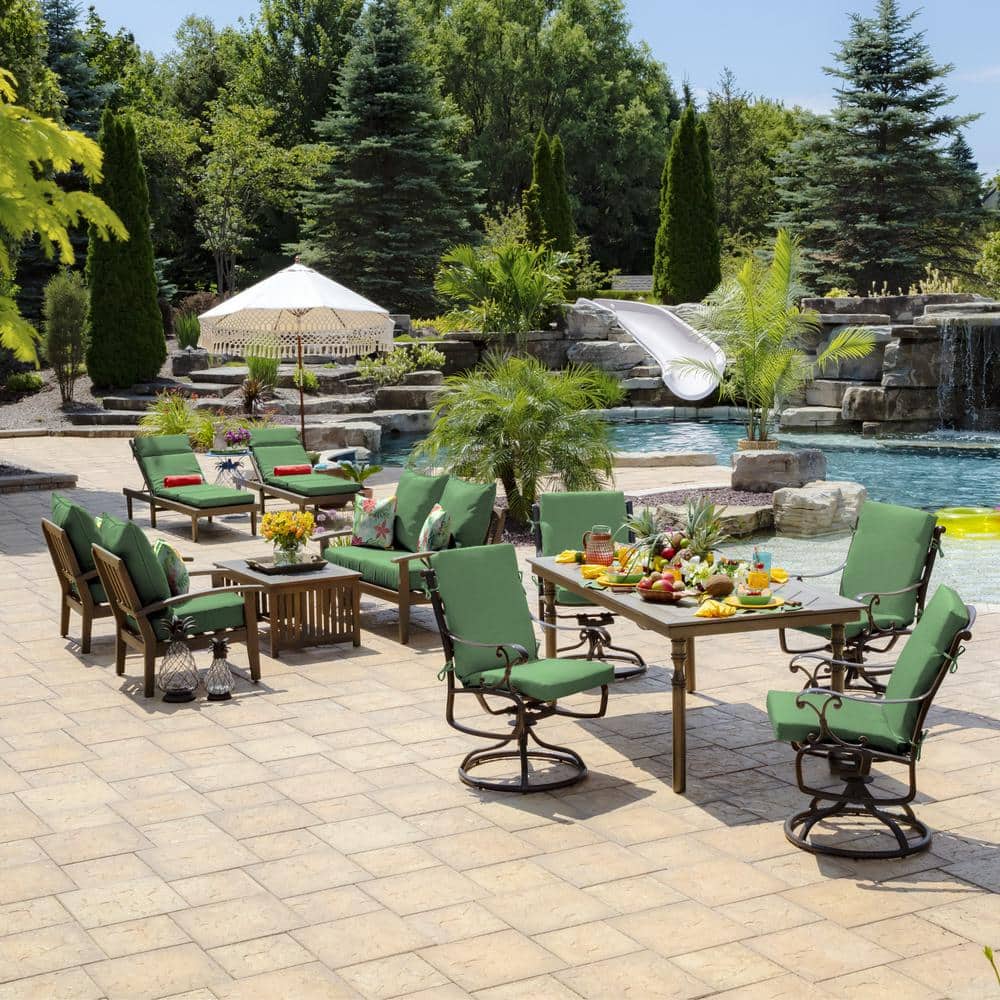 Moss Green Deep Seat Outdoor Cushion Set, 24 x 24, Polyester