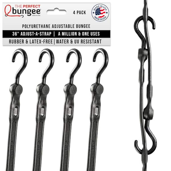 31 in. Polyurethane Bungee Strap with Stainless Steel S-Hooks (Overall Length: 36 in.) in Red