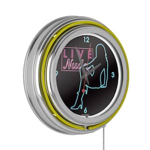 Shadow Babes Yellow D Series Lighted Analog Neon Clock