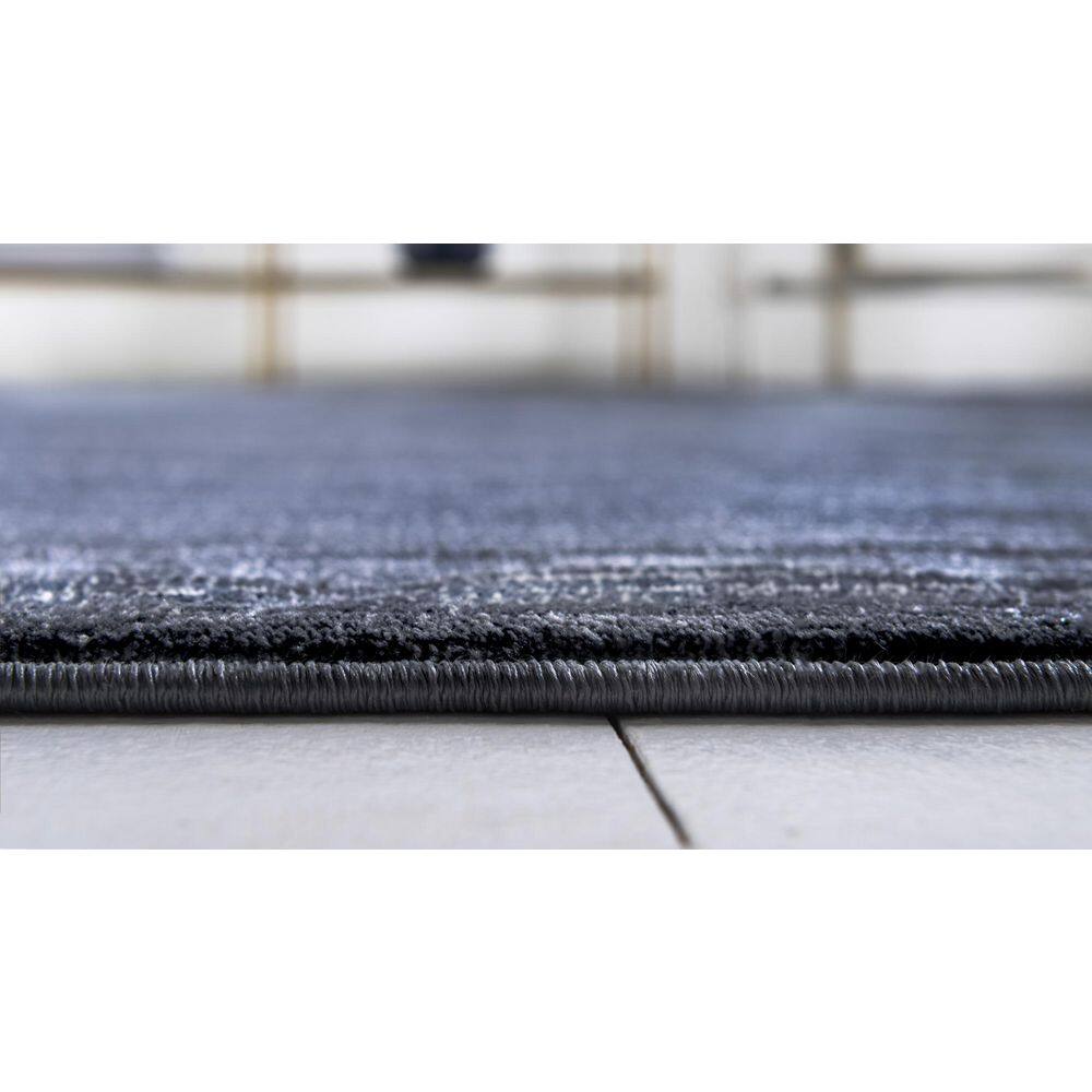 Navy Blue Rectangular Synthetic Easy Care Area Rug 9' x 12'