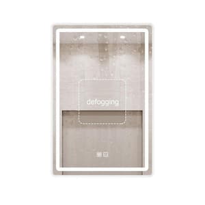 24 in. W x 32 in. H Rectangular Aluminum Frame Wall-Mount Bathroom Vanity Mirror with 3-Color LED Lights