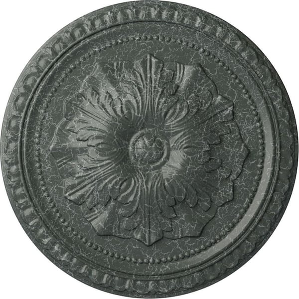 Ekena Millwork 1-3/8" x 18" x 18" Polyurethane Richmond Ceiling Medallion, Athenian Green Crackle